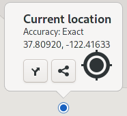 Previous UI bubble indicating the current location